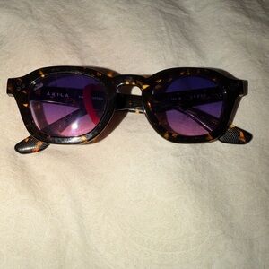 Akila Tortoiseshell Sunglasses with Purple Lenses